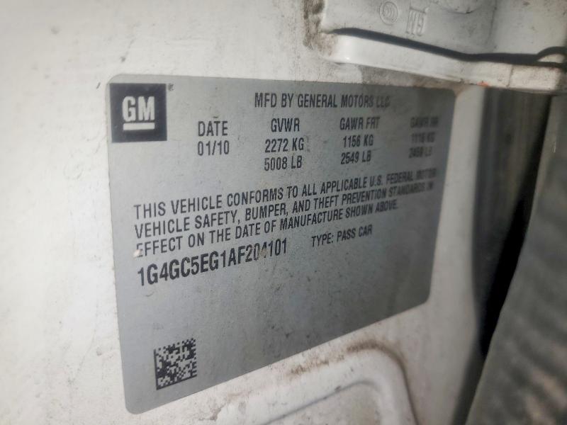 2010 Buick Lacrosse მანქანა იყიდება აუქციონზე, vin: 1G4GC5EG1AF204101, აუქციონის ნომერი: 48127516