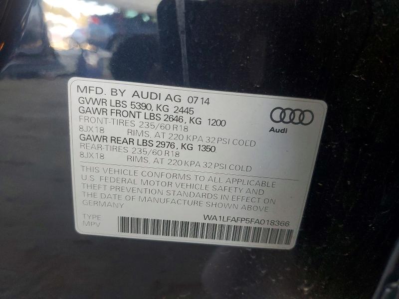 Aukcja sprzedaży 2015 Audi Q5, vin: WA1LFAFP5FA018366, numer aukcji: 46840846