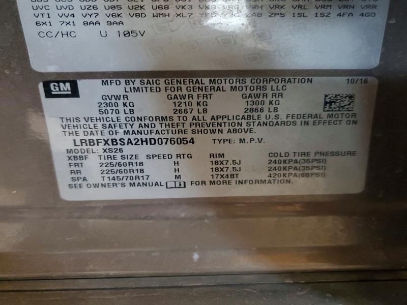 Aukcja sprzedaży 2017 Buick Envision, vin: LRBFXBSA2HD076054, numer aukcji: 46939206