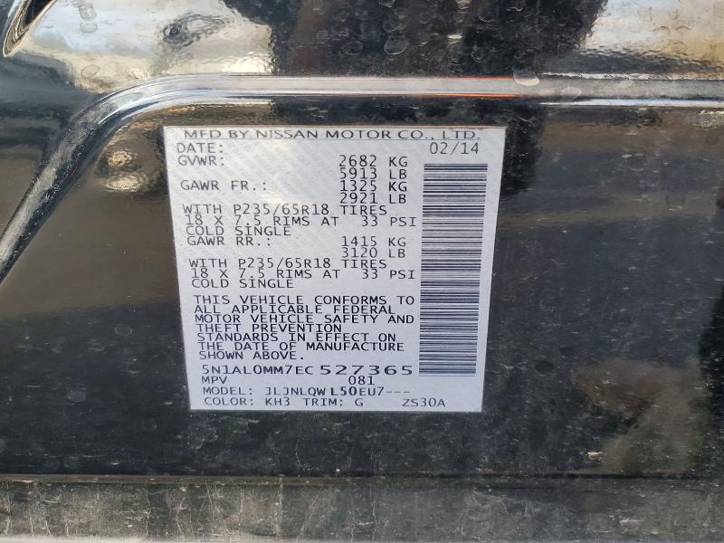 2014 Infiniti Qx60 მანქანა იყიდება აუქციონზე, vin: 5N1AL0MM7EC527365, აუქციონის ნომერი: 45561386