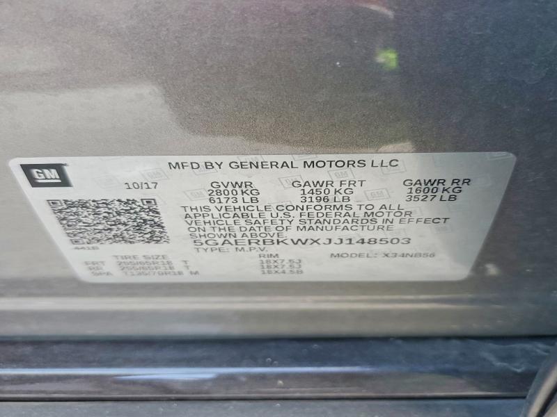 Aukcja sprzedaży 2018 Buick Enclave, vin: 5GAERBKWXJJ148503, numer aukcji: 46064846