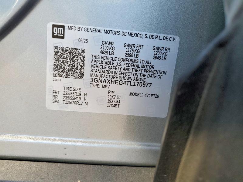 Продаж на аукціоні авто 2026 Chevrolet Equinox, vin: 3GNAXHEG4TL170977, номер лоту: 79710735