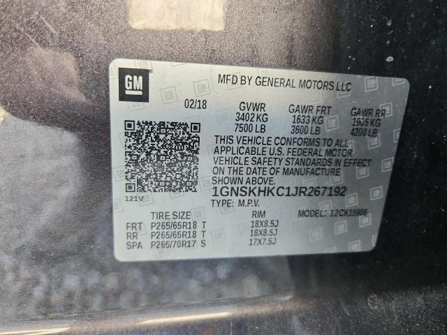 Продажа на аукционе авто 2018 Chevrolet Suburban, vin: 1GNSKHKC1JR267192, номер лота: 48012576