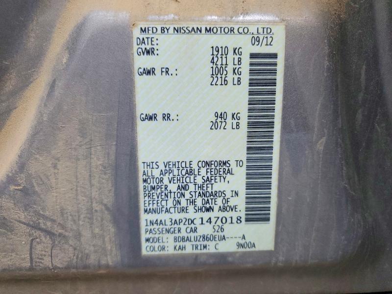 Продаж на аукціоні авто 2013 Nissan Altima, vin: 1N4AL3AP2DC147018, номер лоту: 45521386