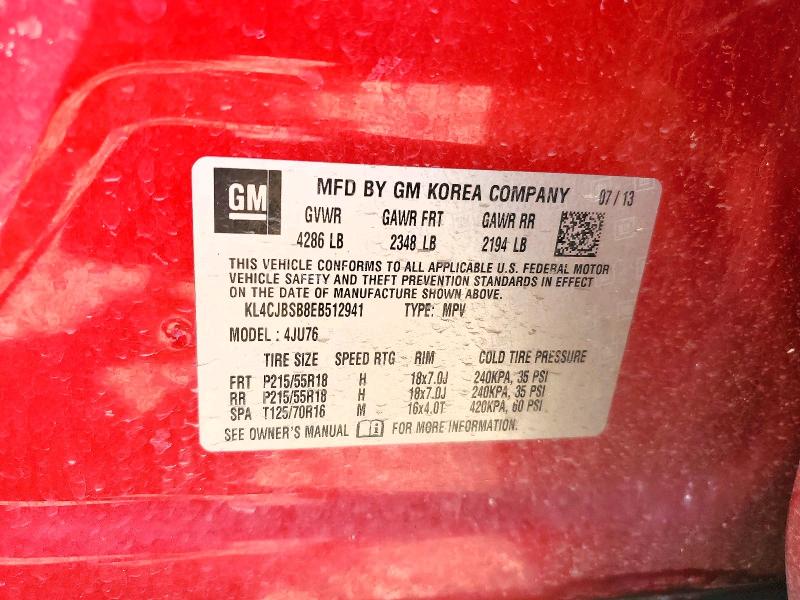41664556 :رقم المزاد ، KL4CJBSB8EB512941 vin ، 2014 Buick Encore مزاد بيع