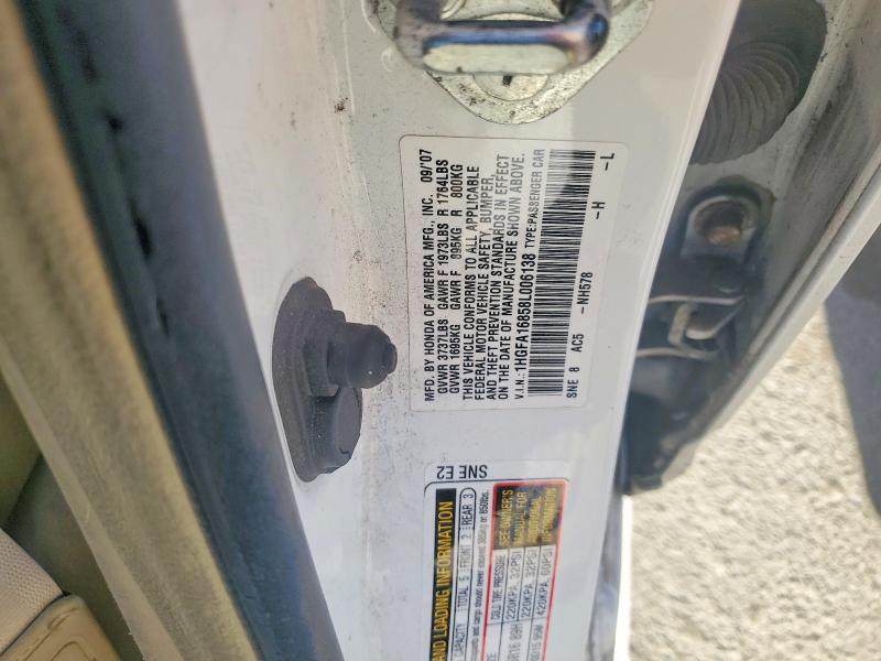 Продажа на аукционе авто 2008 Honda Civic, vin: 1HGFA16858L006138, номер лота: 47134246