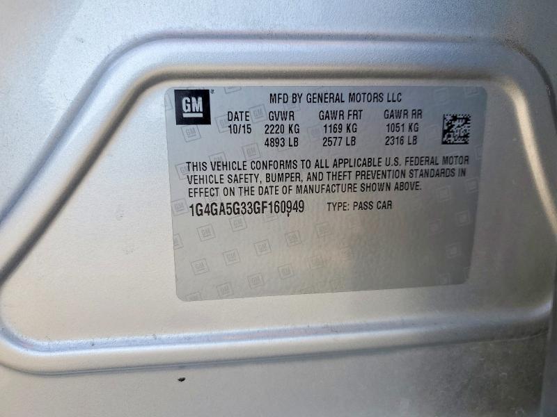 Продажа на аукционе авто 2016 Buick Lacrosse, vin: 1G4GA5G33GF160949, номер лота: 47065736