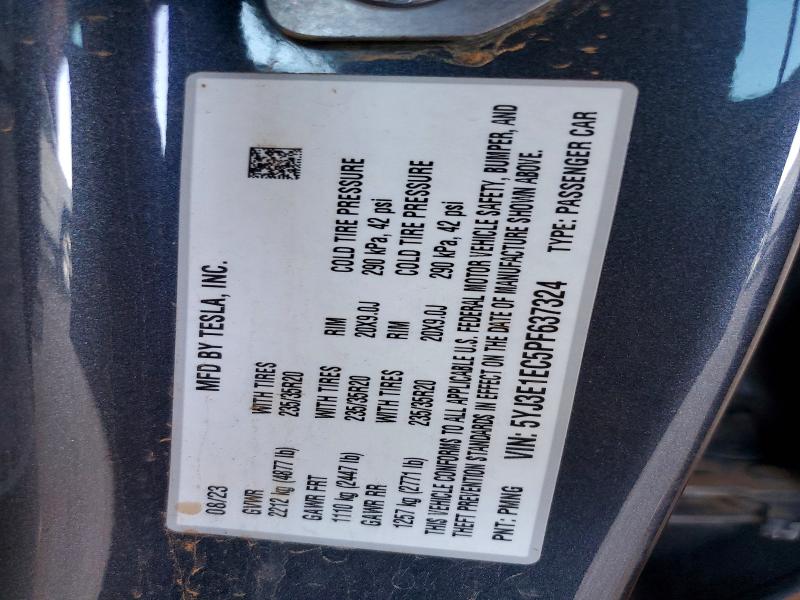 Продажа на аукционе авто 2023 Tesla Model 3, vin: 5YJ3E1EC5PF637324, номер лота: 47439306