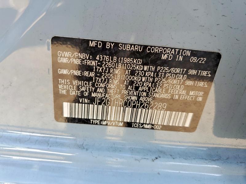 Продаж на аукціоні авто 2023 Subaru Crosstrek, vin: JF2GTHRC0PH262289, номер лоту: 79593955