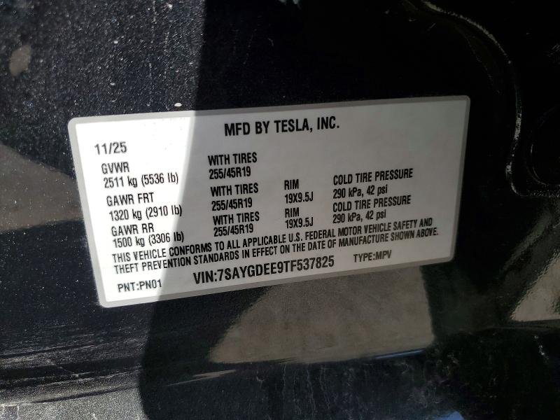 Aukcja sprzedaży 2026 Tesla Model Y, vin: 7SAYGDEE9TF537825, numer aukcji: 47947636
