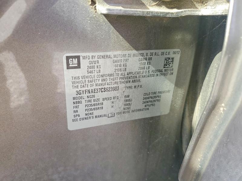 Aukcja sprzedaży 2012 Cadillac Srx, vin: 3GYFNAE37CS623983, numer aukcji: 45515096