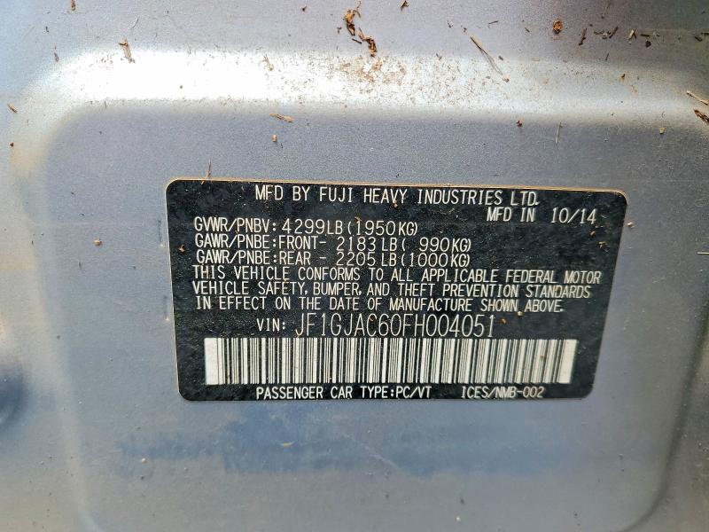 Aukcja sprzedaży 2015 Subaru Impreza, vin: JF1GJAC60FH004051, numer aukcji: 47456956