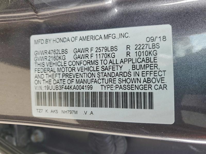 Aukcja sprzedaży 2019 Acura Tlx, vin: 19UUB3F44KA004199, numer aukcji: 46422866