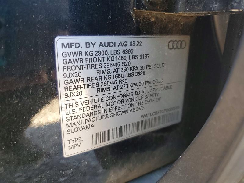Aukcja sprzedaży 2023 Audi Q7, vin: WA1LCBF70PD000565, numer aukcji: 46434796