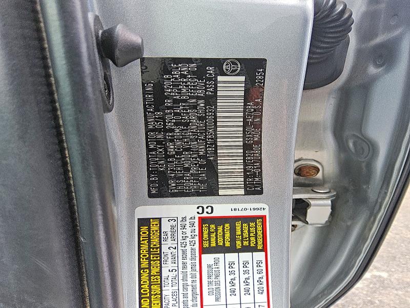 79011555 :رقم المزاد ، 4T1BZ1FB5KU006932 vin ، 2019 Toyota Avalon مزاد بيع