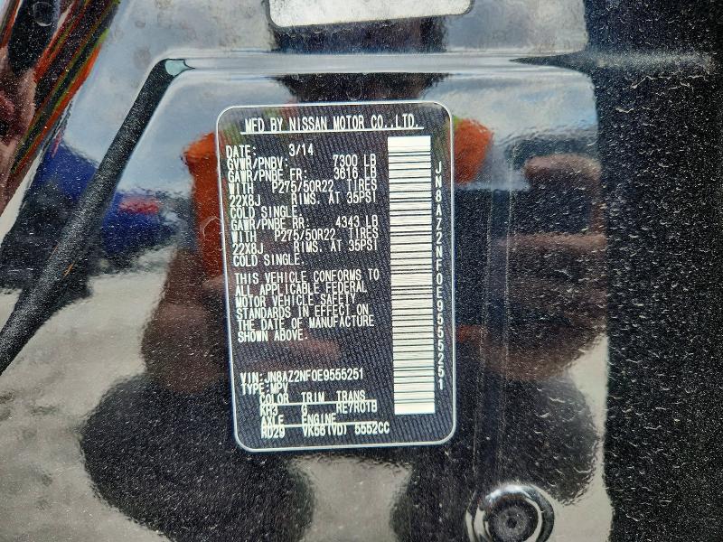 47867336 :رقم المزاد ، JN8AZ2NF0E9555251 vin ، 2014 Infiniti Qx80 مزاد بيع