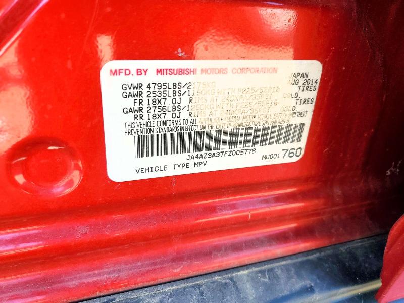 Продаж на аукціоні авто 2015 Mitsubishi Outlander, vin: JA4AZ3A37FZ005778, номер лоту: 47372256
