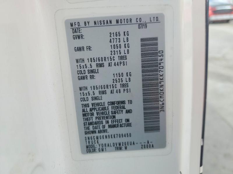 2019 Nissan Nv 200 მანქანა იყიდება აუქციონზე, vin: 3N6CM0KN9KK709450, აუქციონის ნომერი: 41927656