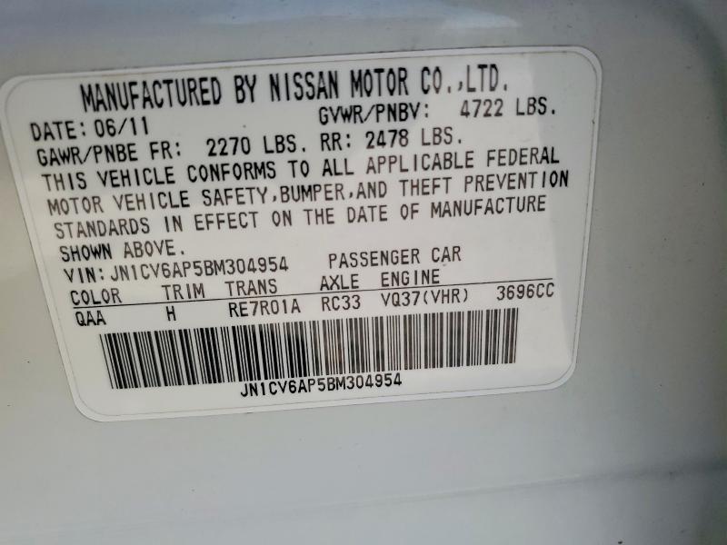 Aukcja sprzedaży 2011 Infiniti G37 Sedan, vin: JN1CV6AP5BM304954, numer aukcji: 46361396