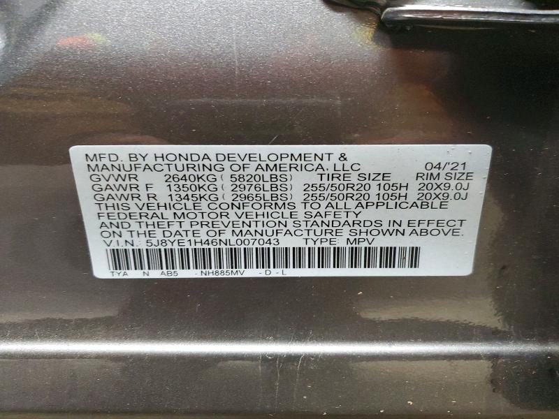 Продаж на аукціоні авто 2022 Acura Mdx, vin: 5J8YE1H46NL007043, номер лоту: 45702586