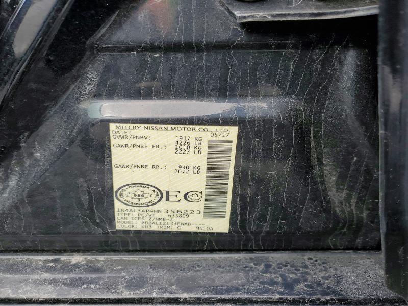 47497306 :رقم المزاد ، 1N4AL3AP4HN356223 vin ، 2017 Nissan Altima مزاد بيع