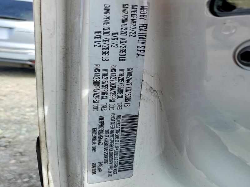 47689056 :رقم المزاد ، ZFBHRFAB0N6X41431 vin ، 2022 Ram Promaster City مزاد بيع