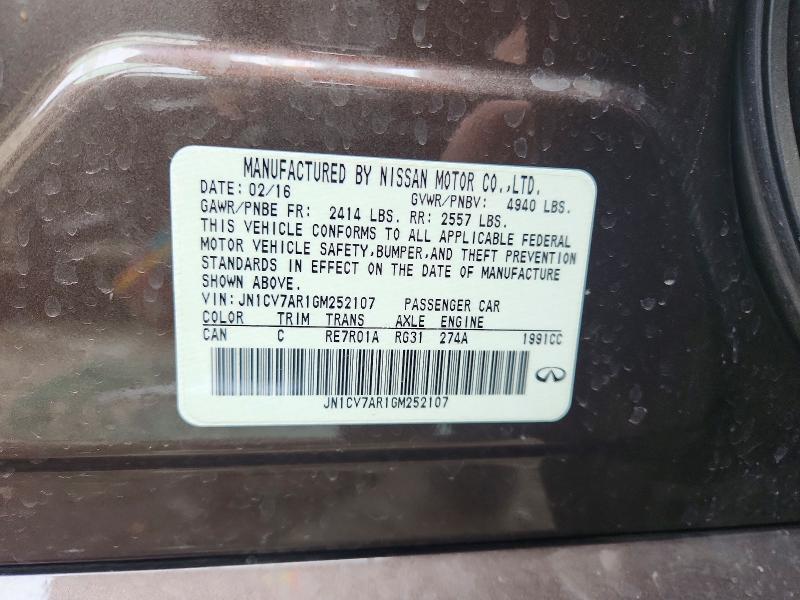 Продажа на аукционе авто 2016 Infiniti Q50, vin: JN1CV7AR1GM252107, номер лота: 42017136