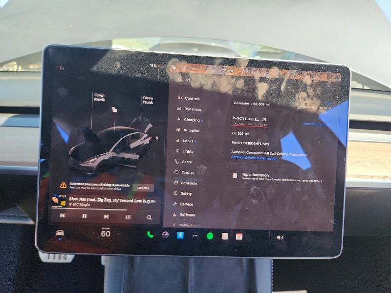 2022 Tesla Model 3 მანქანა იყიდება აუქციონზე, vin: 5YJ3E1EC6NF175112, აუქციონის ნომერი: 46568816