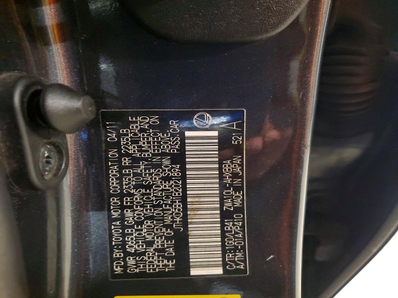 Продажа на аукционе авто 2011 Lexus Ct 200h, vin: JTHKD5BH1B2021894, номер лота: 46221606