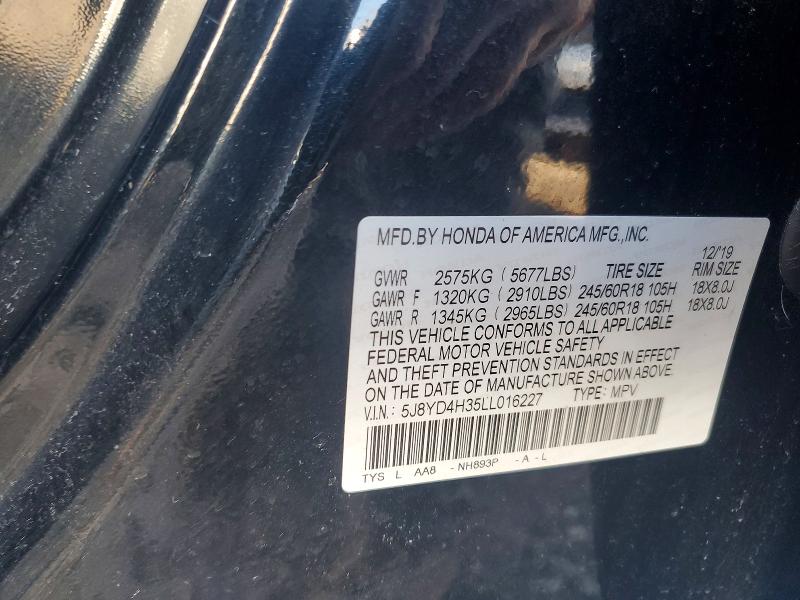 Продажа на аукционе авто 2020 Acura Mdx, vin: 5J8YD4H35LL016227, номер лота: 41878326