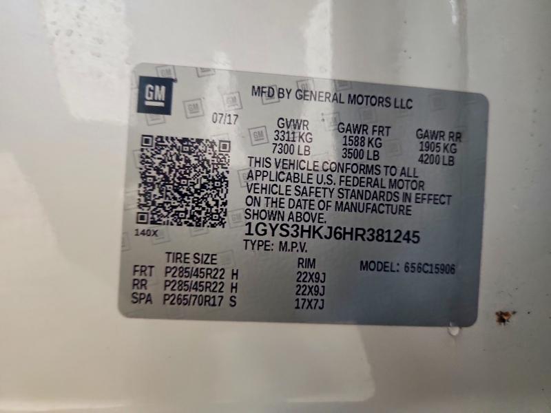 Продажа на аукционе авто 2017 Cadillac Escalade, vin: 1GYS3HKJ6HR381245, номер лота: 45496186