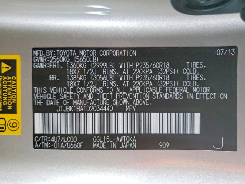 Aukcja sprzedaży 2013 Lexus Rx 350, vin: JTJBK1BA1D2034440, numer aukcji: 79391475