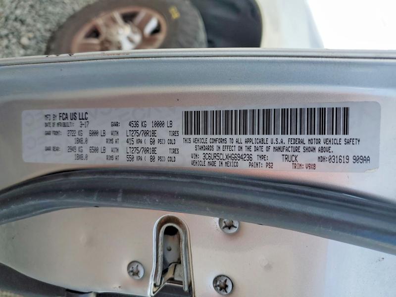 41669906 :رقم المزاد ، 3C6UR5CLXHG694236 vin ، 2017 Ram 2500 مزاد بيع