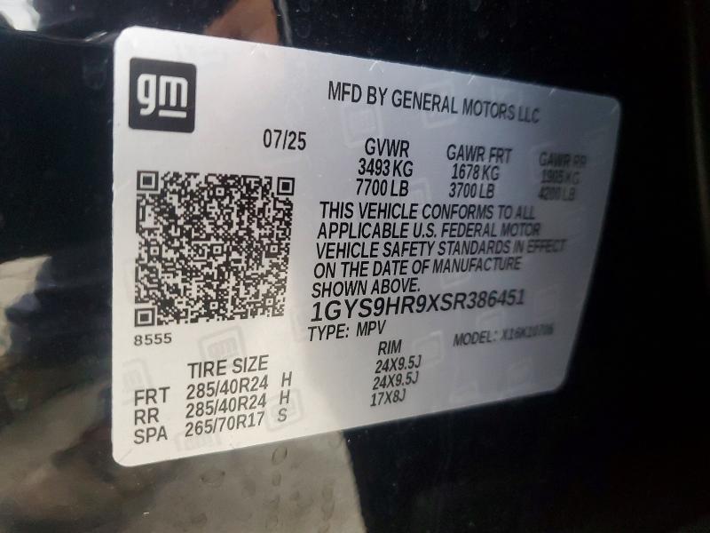 Aukcja sprzedaży 2025 Cadillac Escalade V, vin: 1GYS9HR9XSR386451, numer aukcji: 79565395