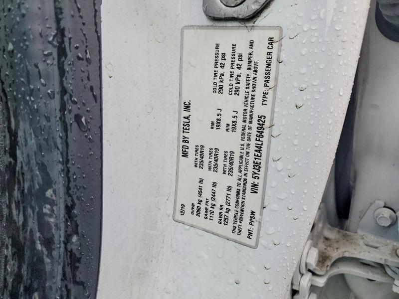 Продажа на аукционе авто 2020 Tesla Model 3, vin: 5YJ3E1EA4LF649425, номер лота: 48262316