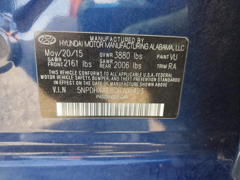 Продаж на аукціоні авто 2016 Hyundai Elantra, vin: 5NPDH4AE8GH700423, номер лоту: 79977905