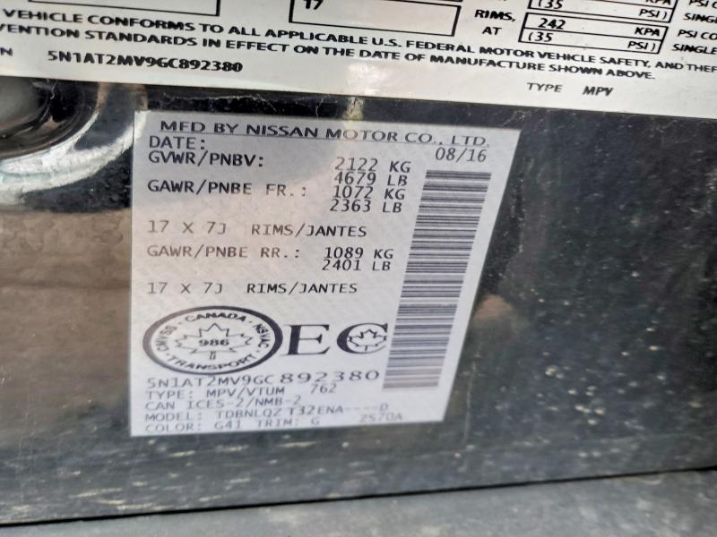 Aukcja sprzedaży 2016 Nissan Rogue, vin: 5N1AT2MV9GC892380, numer aukcji: 46178126