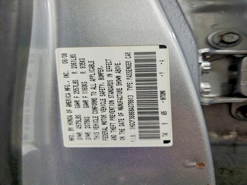 Aukcja sprzedaży 2008 Honda Accord, vin: 1HGCP36868A078913, numer aukcji: 47385166
