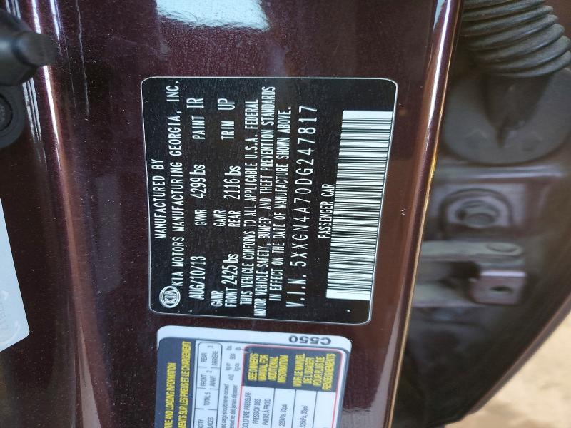 Продажа на аукционе авто 2013 Kia Optima, vin: 5XXGN4A70DG247817, номер лота: 46452036