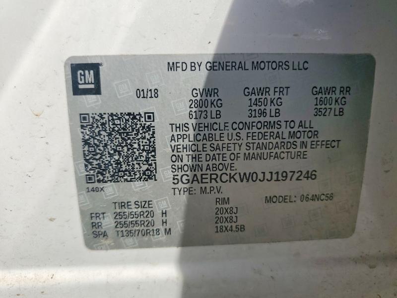 Продажа на аукционе авто 2018 Buick Enclave, vin: 5GAERCKW0JJ197246, номер лота: 46157376