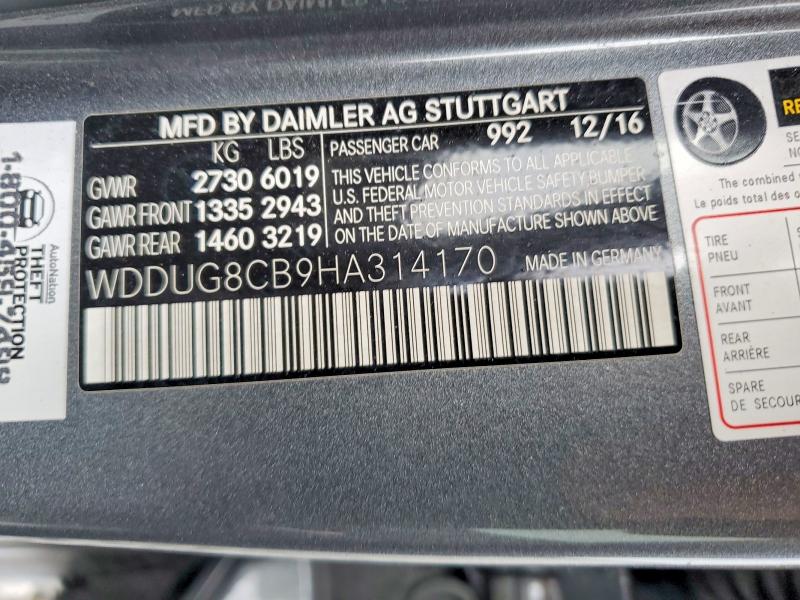 Продажа на аукционе авто 2017 Mercedes-benz S, vin: WDDUG8CB9HA314170, номер лота: 45672966