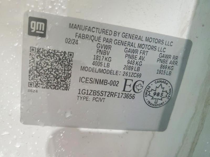 Aukcja sprzedaży 2024 Chevrolet Malibu, vin: 1G1ZB5ST2RF173656, numer aukcji: 47355366