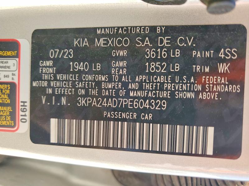 Aukcja sprzedaży 2023 Kia Rio, vin: 3KPA24AD7PE604329, numer aukcji: 47110026