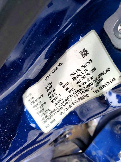 Aukcja sprzedaży 2020 Tesla Model 3, vin: 5YJ3E1EA7LF598602, numer aukcji: 76956555