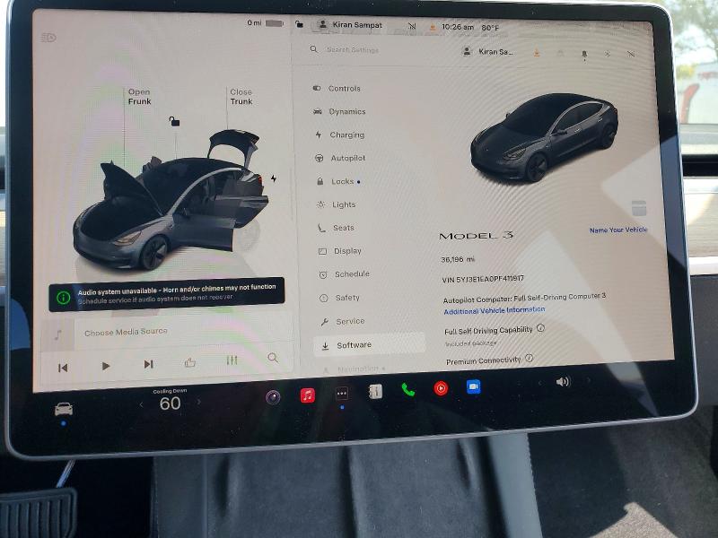 2023 Tesla Model 3 მანქანა იყიდება აუქციონზე, vin: 5YJ3E1EA0PF411917, აუქციონის ნომერი: 47300006
