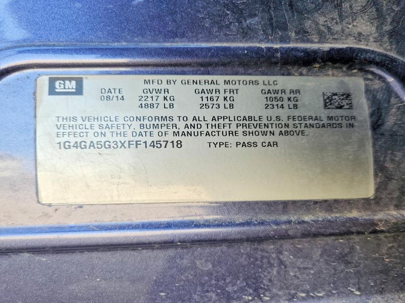 45981536 :رقم المزاد ، 1G4GA5G3XFF145718 vin ، 2015 Buick Lacrosse مزاد بيع