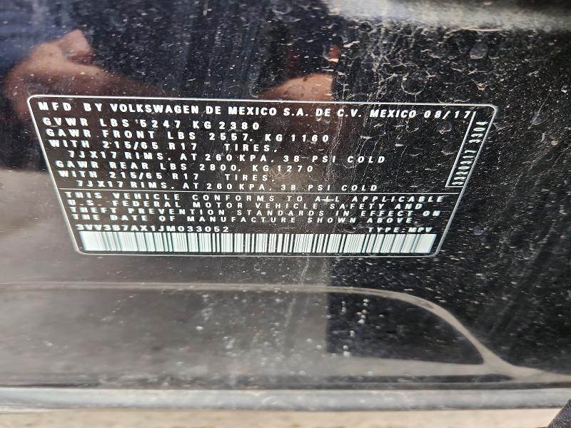 45735106 :رقم المزاد ، 3VV3B7AX1JM033052 vin ، 2018 Volkswagen Tiguan مزاد بيع