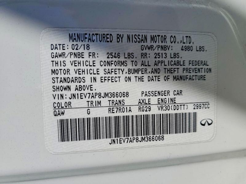 Продажа на аукционе авто 2018 Infiniti Q50, vin: JN1EV7AP8JM366068, номер лота: 79982345