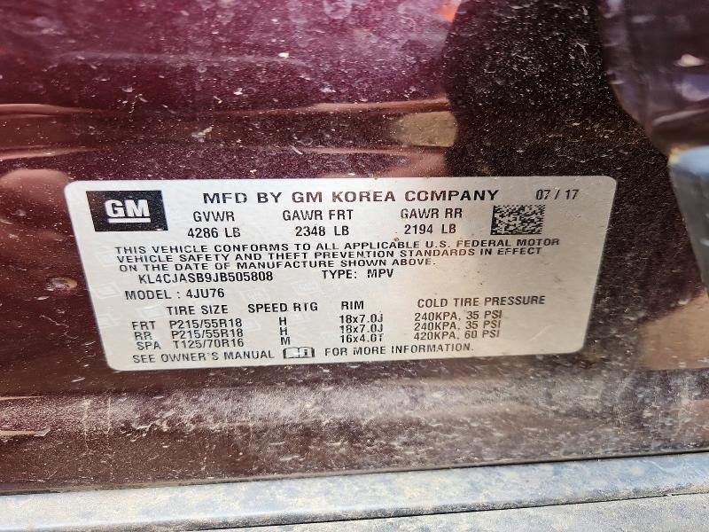 Aukcja sprzedaży 2018 Buick Encore, vin: KL4CJASB9JB505808, numer aukcji: 47856756