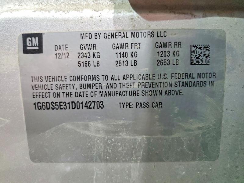 45588286 :رقم المزاد ، 1G6DS5E31D0142703 vin ، 2013 Cadillac Cts مزاد بيع